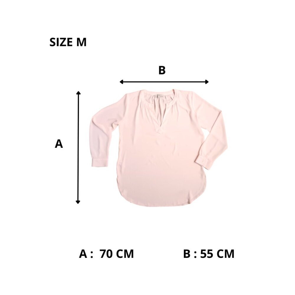 LOFT Pale Pink Pleated Back Long Sleeve Blouse - Size M - Picture 7 of 7